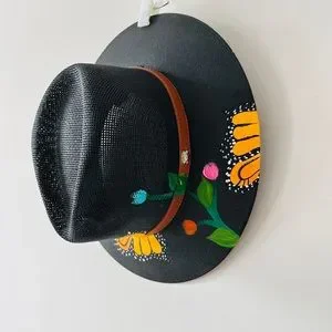 Upcycle | Accessories | Black Burlap Hand Painted Colorful 
